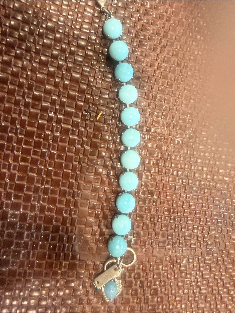 Mariana Light Turquoise Beaded Bracelet with Charm